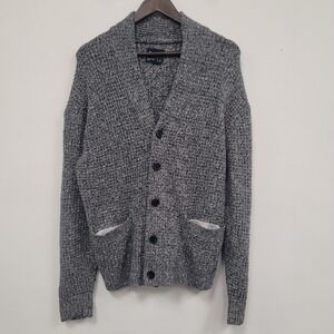 Abercrombie & Fitch Mens Button Shawl Collar Cardigan Size S Chunky Waffle Knit